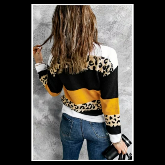🎉HP🎉🧡Orange Leopard Sweater🧡 - Picture 3 of 7